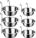 6 Pack Hanging Dog Kennel Bowls, No Spill Crate Water Bowl Food Feeder for Cage Removable Coop Cup with Hook Holder for 