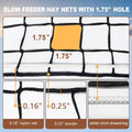 Large Round Bale Hay Net for Horses, 5x5 ft Hay Nets for Horses Slow Feed Knotless, Slow Feeder Hay nets for Horses, Fit