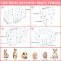 BRIAN & DANY Dog Playpen Portable for Small Animals, Dog Play Pen Indoor, Transparent Pet Playpen for Puppies, Cats, 80"