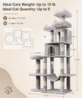Cat Tower, 71 Inch Heavy Duty Cat Tree for Large Cats