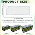 Sieral 2 Pcs Clear Aquarium Polycarbonate Canopy with Anti-Jumping Net