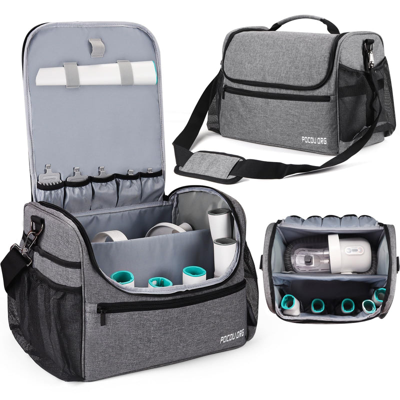 POCDUORG Pet Travel/Grooming Supplies Organizer Carry Bag - Compatible with Oneisall/Neabot Dog Grooming Vacuum, Large Capacity - Bag Only (Gray)