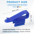 12Pcs Fish Tank Mounting Clip for 0.3"-1" Dia Tube,4 Colors