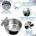 Tfwadmx Bird Feeding Dish Cups Parrot Food Bowl Clamp Holder Coop Cup, 2PCS Bird Cage Water Bowl for Parakeet African Greys Conure Cockatiels Lovebird Budgie Chinchilla