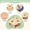 kathson Whack A Mole Cat Toy, Wooden Enrichment for Indoor Cat, Interactive Kitten Puzzle Toy for All Ages Cats Intellig