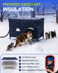 Heated Outdoor Cat House for Outside (Dark Blue,28"x16"x16")