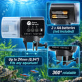 AquaMiracle Automatic Fish Feeder for Aquarium, Auto Fish Food Dispenser with Timer, Volume Adjustable Vacation Aquarium