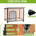 GUTINNEEN Large Outdoor Insulated Dog House Weatherproof Dog Kennel Indestructible Dog Shelter with Chew-Proof Full Meta