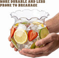Mini Plastic Fish Bowl with Floral Trim for Parties, 27oz Decorative Drink Bowls Unbreakable Plastic Fish Bowl Cups Clea
