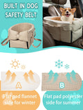 Prpeko Dog Car Seat for Small Dogs,Center Console Seat for Puppy,Anti-Collapse Pet Car Seat with Soft Cushion Safety Bel