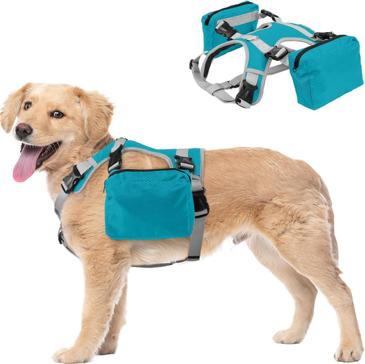 DORA BRIDAL Dog Backpack for Medium & Large Dogs, Dog Backpack Harness, Dogs Hiking Backpack with Side Pockets, Outdoors