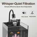 Desktop Aquarium Mini Tank Kit, 1.2 Gallon Rimless Cube with Filter, LED Spotlight, Black Background, Glass Construction