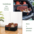 Lealchum Dog Car Seat Up to 55lb,2 Clip-On Safety Adjustable Leashs Car Dog Bed for 2 Small Dogs,Fully Detachable and Washable Pet Car Seat with 2 Storage Pockets,Easy to Install(Black/Grey, Large)