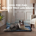 HQ4us Dog Pee Pad Holder Tray with Grate 45”×34”, Large Dog Litter Box Toilet, Puppy Pee Pad Holder, Less Mess, Potty Indoor Outdoor for Balcony