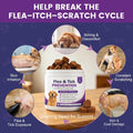Flea and Tick Prevention for Dogs - 180 Natural Soft Chews - Oral Flea and Tick Treatment & Control Pills for Medium, La