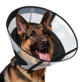 Soft Dog Cone Collar for Large Dogs, Mesh Windows Transparent E Collar for Dog, Anti-Bite Lick Wound Healing After Surgery Neuter Safety Practical Comfy Plastic Cone (Black, XL)