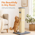 YULOYI Cat Scratching Post for Large Indoor Cats & Kittens, Cat Scratcher with Extra Large Stable Base and Natural Sisal, Sturdy Cat Scratch Post to Protect Furniture & Couch, Grey, 32 Inch