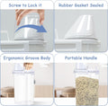 Newivi 2 Pcs Cat Litter Storage Container with Airtight Lid Cat Litter Storage Bin with Spout Sealable Heavy Duty Bucket