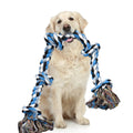 LECHONG Dog Toys for Aggressive Chewers Tough Rope Chew Toys for Large and Medium Dog 3 Feet 5 Knots Indestructible Cotton Rope for Large Breed Dog Tug of War Dog Toy Teeth Cleaning