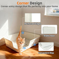 Extra Large Litter Box with Low Entry,Jumbo Cat Litter Box for Kitty and Senior Cats,Cat Box for Indoor Cats,Open Top Co