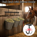 2 Pcs Black Tack Rack with Swivel Hooks, 6 Hooks Hanging Bridle Hook Portable Bridle Hook Tack Hangers for Horses Horse 
