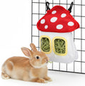 Eorbow Bunny Hay Feeder Bag, Cute Mushroom Hanging Hay Holder, Durable Hay Dispenser with 600D Oxford Fabric for Guinea 