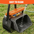 Pooper Scooper for Dogs, 46'' Long Handle Large & Small Breeds, Yard & Outside Waste Pickup, Rake with Bag Attachment & 