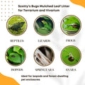 SCOTTY'S BUGS Mulched Leaf Litter for Reptiles, Isopods Live & Snails, Isopod Substrate, Terrarium Bedding, Organic Leav