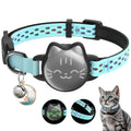 AirTag Cat Collar Breakaway, Reflective Cat Collar Compatible with Apple AirTag 1st & 2nd Gen, Hidden Holder with Bell, Lightweight Water-Resistant Strap for Adult Cats, AirTag Not Included