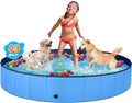 Jecoo Dog Pool for Large Dogs Kiddie Pool Hard Plastic Foldable Dog Bathing Tub Portable Outside Kids Swimming for Pets and Dogs Outdoor Backyard