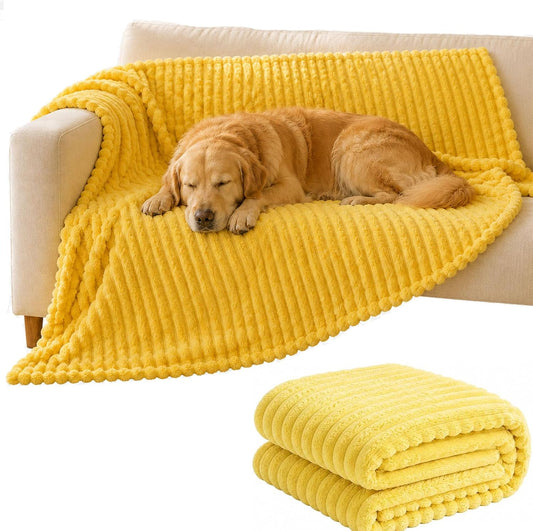 Emotional Support Blanket for Dogs, Yellow Dog Blanket，Yellow：27.6 "x39.4"