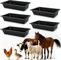 5 Pack Plastic Water Trough,18 Quart Large Livestock Feeder Trough