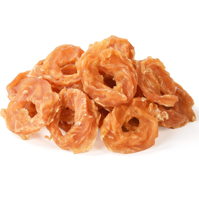 Pawmate Dog Treats Chicken Jerky Rings, Rawhide-Free Grain-Free Real Dried Tenders Natural Chicken Breast Dog Chewy Training Snacks for Small Medium Large Dogs Large Pack, 10.6 oz