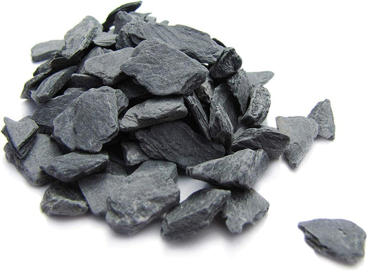 Natural Slate Stone - 1/4 to 1/2 inch Slate Gravel for Aquascaping Aquariums, Miniature or Fairy Garden, Aquarium, Model