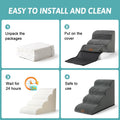 COZY KISS Dog Stairs for Small Dog 22.6" H, 5 Step Pet Ramp for Bed