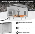 21.6"x17"x19.7" Large Plastic Heated Cat House for Outside in Winter, 100% Weatherproof & Insulated Outdoor Heated Cat H