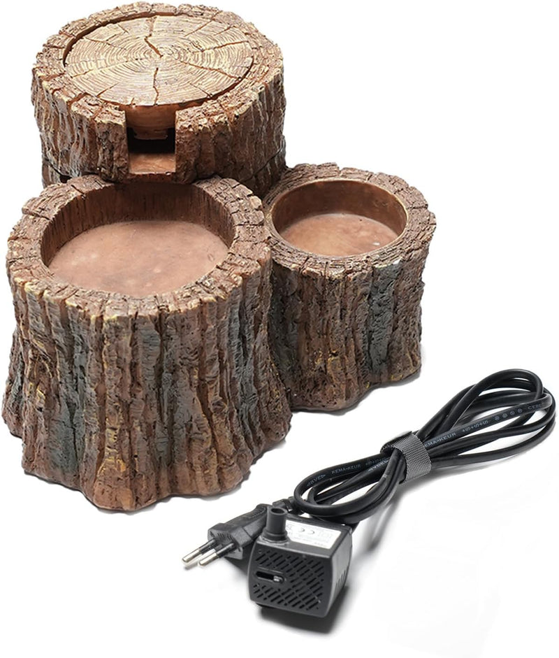 550ML Reptile Water Fountain with Food Dish – Terrarium Drinking Fountain for Bearded Dragon, Gecko, Chameleon, Lizard, 