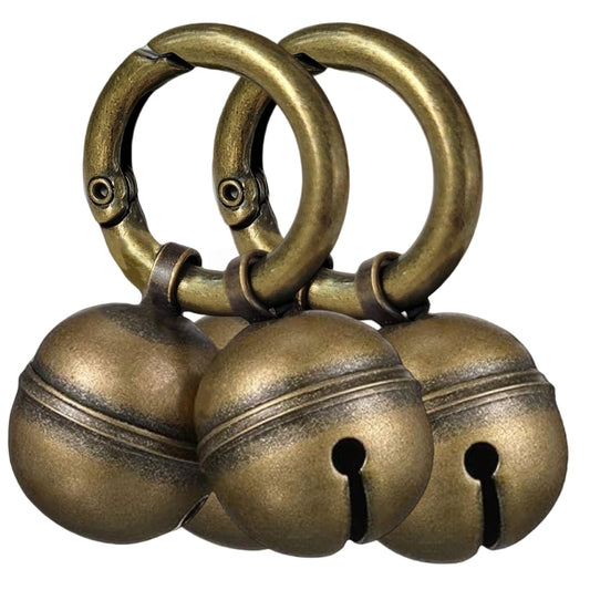 Chyobo Dog Bells for Pet Tracking, 4 Extra Loud Dog and Cat Bells for Collar,Copper Bells with Quick Clips