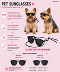 G014 Small Breed up to 15lbs Dog Cat Pet Puppy Panto Round Sunglasses (Panto Black, Small Dog up to 15 lbs)