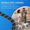 MingXpets Double Dog Leash,360° Swivel Tangle Free Bungee Walking Training