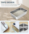 WENBOKMIN Stainless Steel Cat Litter Box - (23.5" L x 15.5" W x 4" H) | Non Slip, Easy to Clean, Never Absorbs Odor, Sta