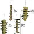 LWINGFLYER 4 Pack Bunny Chew Toys Apple Wood Chews Rabbit Cage Hanging Grass Cake Snack Treat for Teeth Grinding Improve