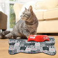 Cat Food Mats for Floor, Dog Pet Water Bowl Feeding Placemats for Food and Water Grey 17.7 * 9.8 inch
