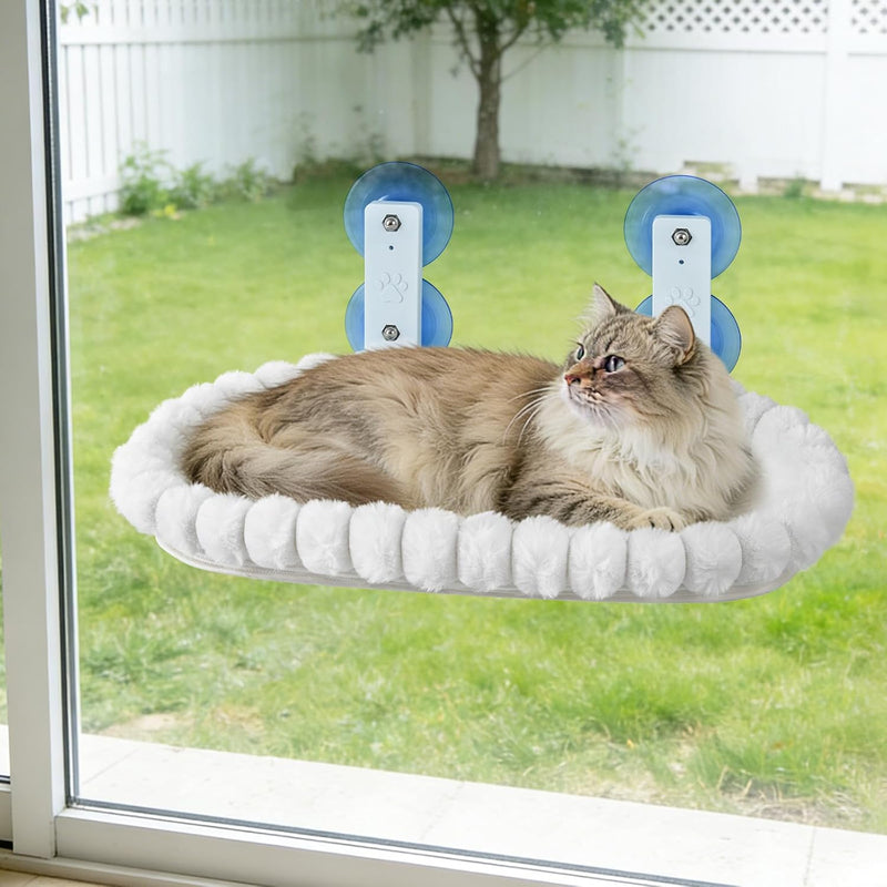 YooxArmor Foldable Cat Window Perch, Cat Bed with Strong Suction Cups & Metal Frame, Window Hammock for Indoor Large Sma