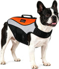 Dog Life Jacket for Swimming & Boating, Orange Black, M