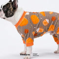 Fitwarm Pumpkin Dog Pajamas, Thanksgiving Outfit for Small Dogs Boy Girl, Pet Onesie, Brown, Orange
