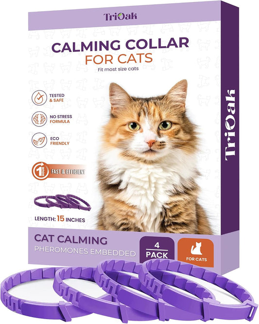 Pheromone Calming Collar for Cats: Breakaway Cat Calming Collar for Anxiety, Separation Stress, Multicat Aggression, Spr