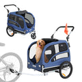 VEVOR Dog Bike Trailer, Supports up to 66/88/100 lbs, 2-in-1 Pet Stroller Cart Bicycle Carrier, Easy Folding Cart Frame with Quick Release Wheels, Universal Bicycle Coupler, Reflectors, Flag