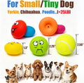 HOLYSTEED Latex Squeaky Dog Toys for Small Dogs, Mini Breed, 2.2" Flat Ball