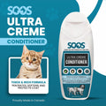 Soos Pets Ultra Crème Conditioner for Dogs and Cats | Natural Dead Sea Minerals | Smoothness, Polish Deeply | Absorbing with Vitamins Essential Oils Natural Ingredients - 250ml
